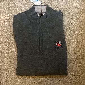 NEW Medium Peter Millar UGA Wool Quarterzip